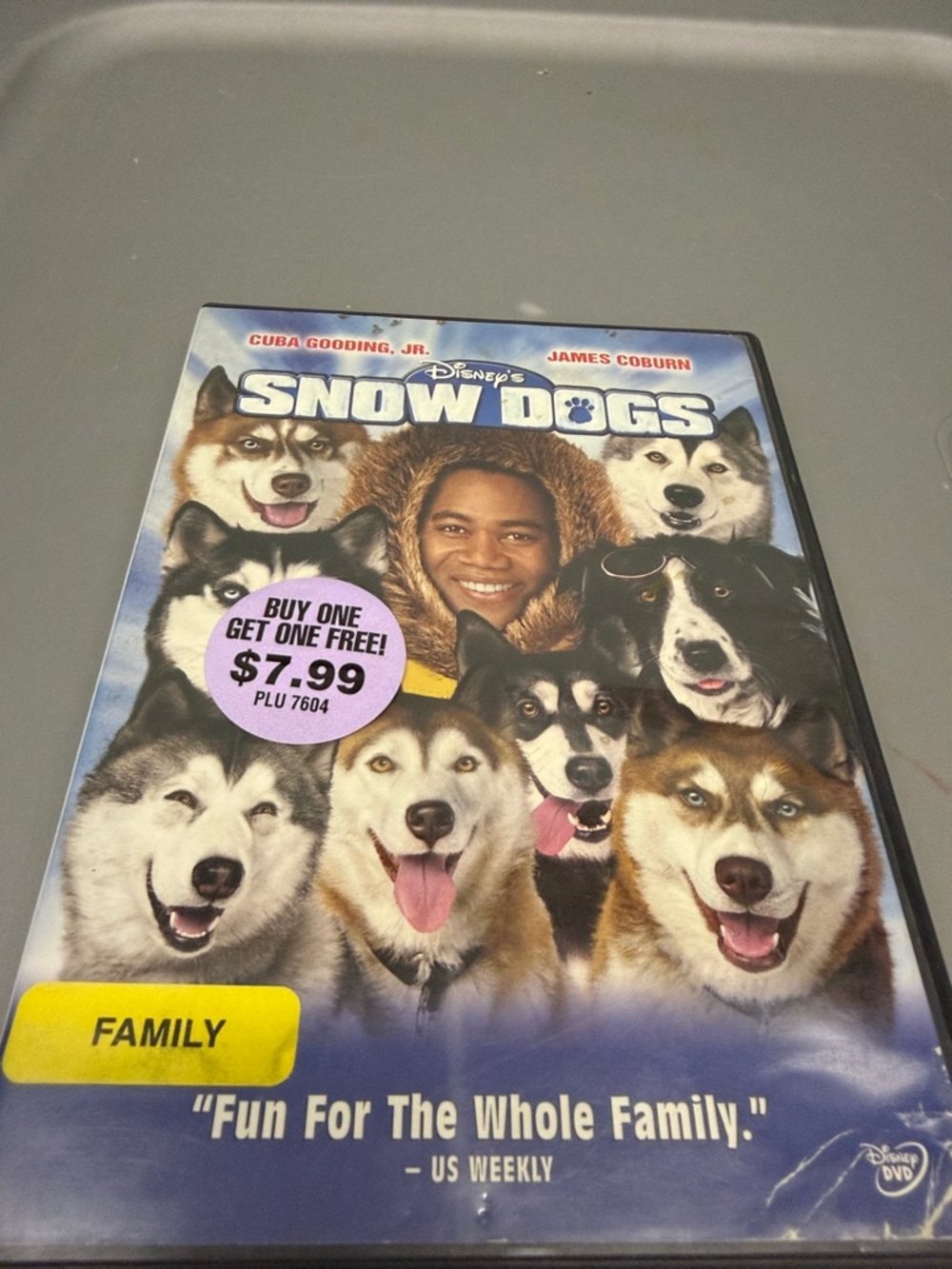 Disney Snow Dogs DVD – Blue, White, Brown Cover with Yellow Accent
